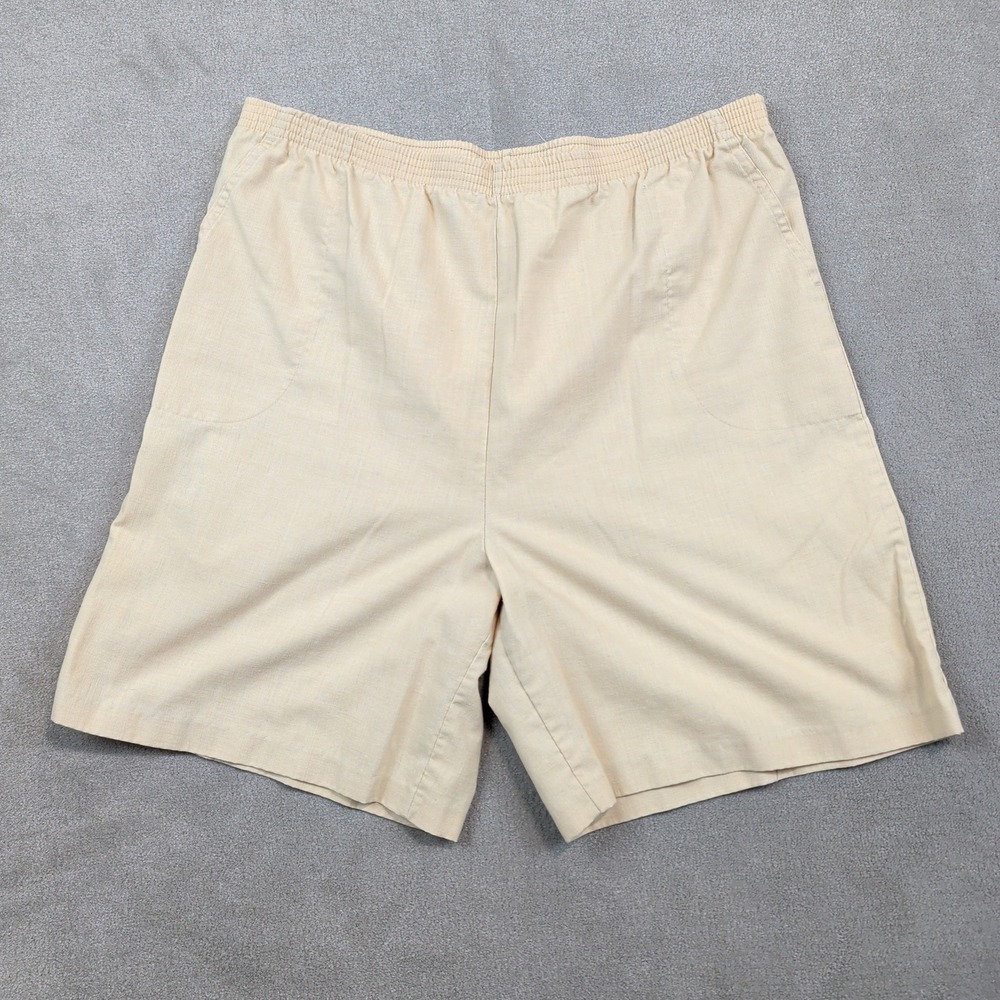 Haband For Her Vintage High Waisted Shorts 14 Tan Cotton Blend Coastal Grandma